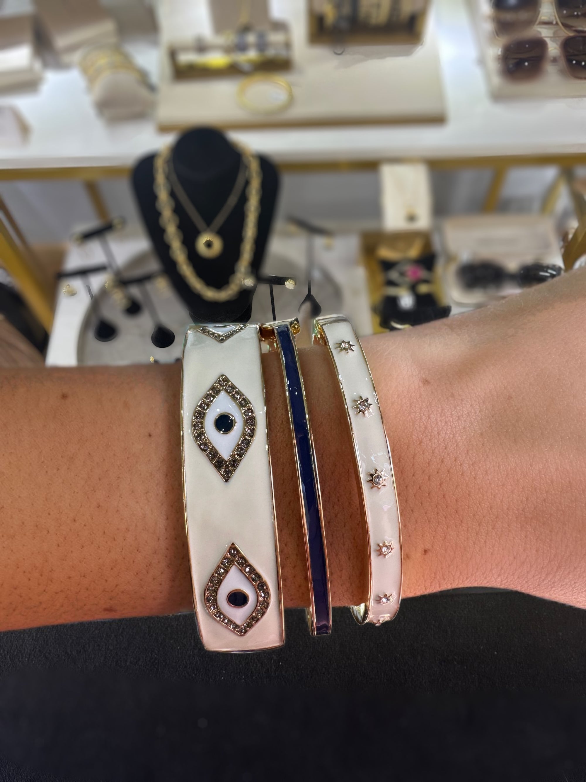 Mini Starburst Enamel Bangle