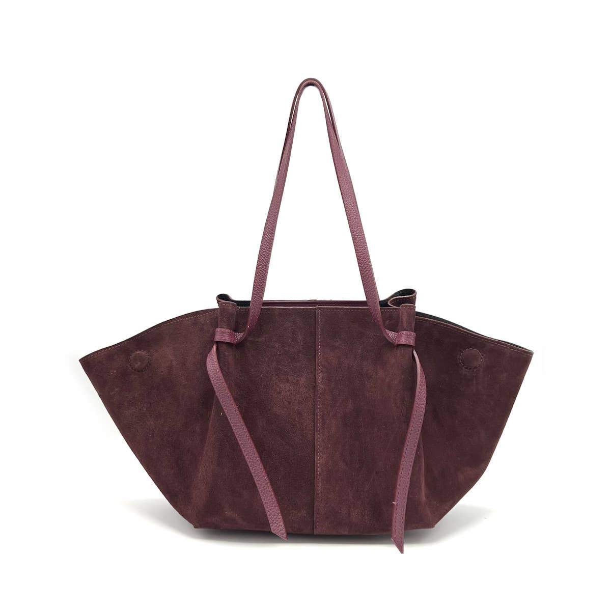 Suede leather shopping bag, Made in Italy