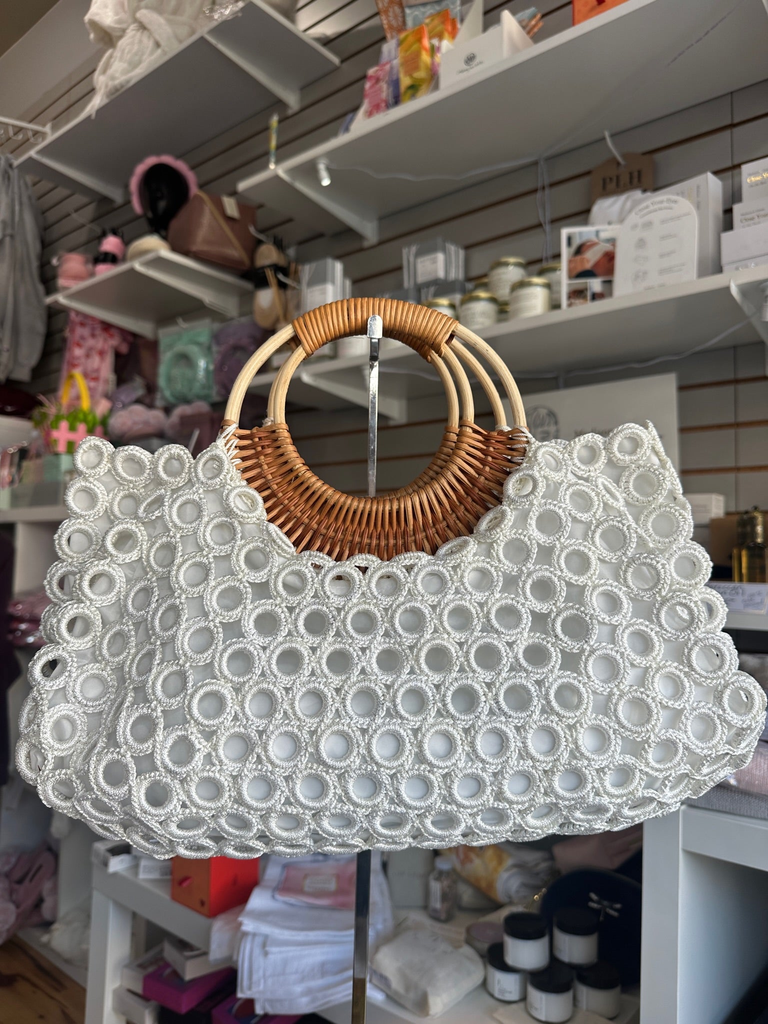 Eyelet Woven Bag
