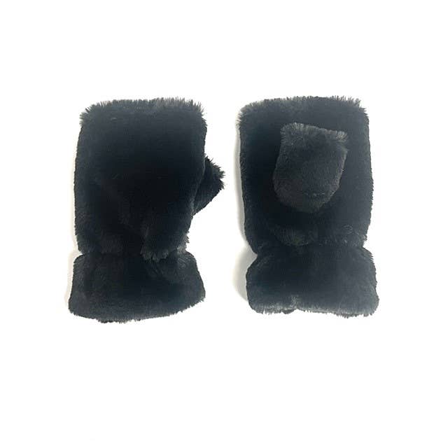 Faux Fur Half Finger Mittens