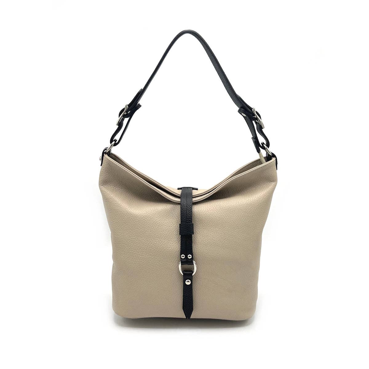 Genuine leather shoulder bag, Made in Italy