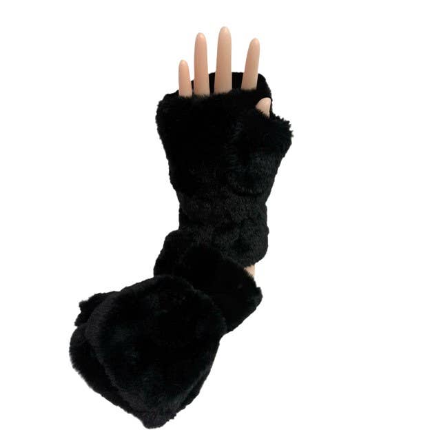 Faux Fur Two in One Mittens