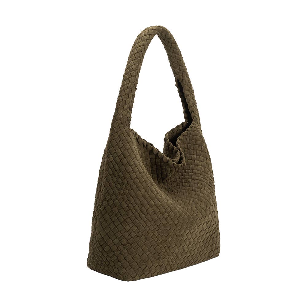 Johanna Pine Suede Recycled Vegan Shoulder Bag