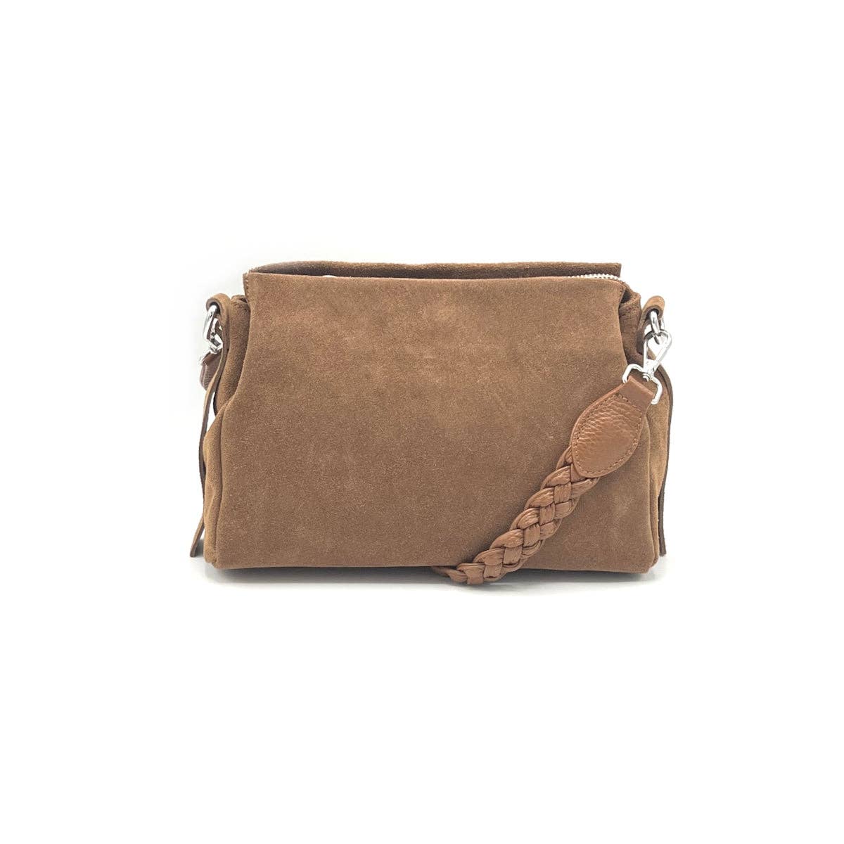 Suede leather shoulder bag, Made in Italy