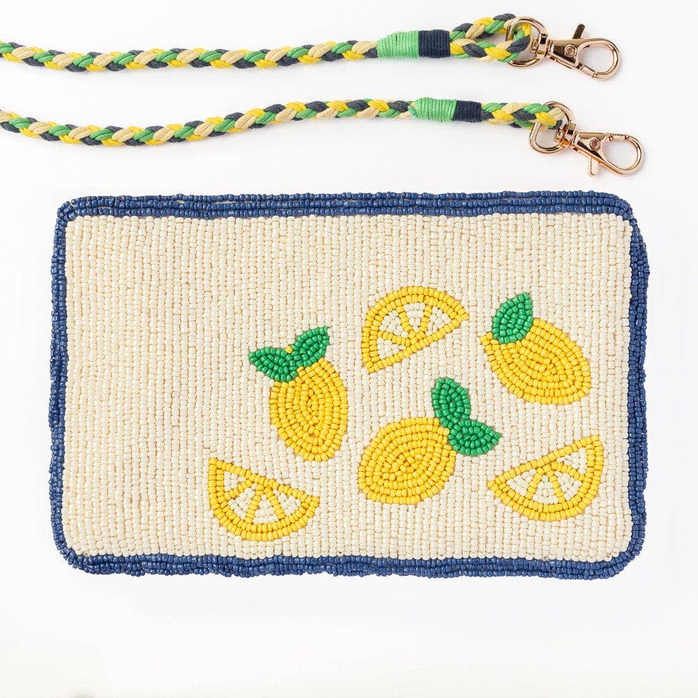 Leila Lemons Seed Bead Clutch With Strap