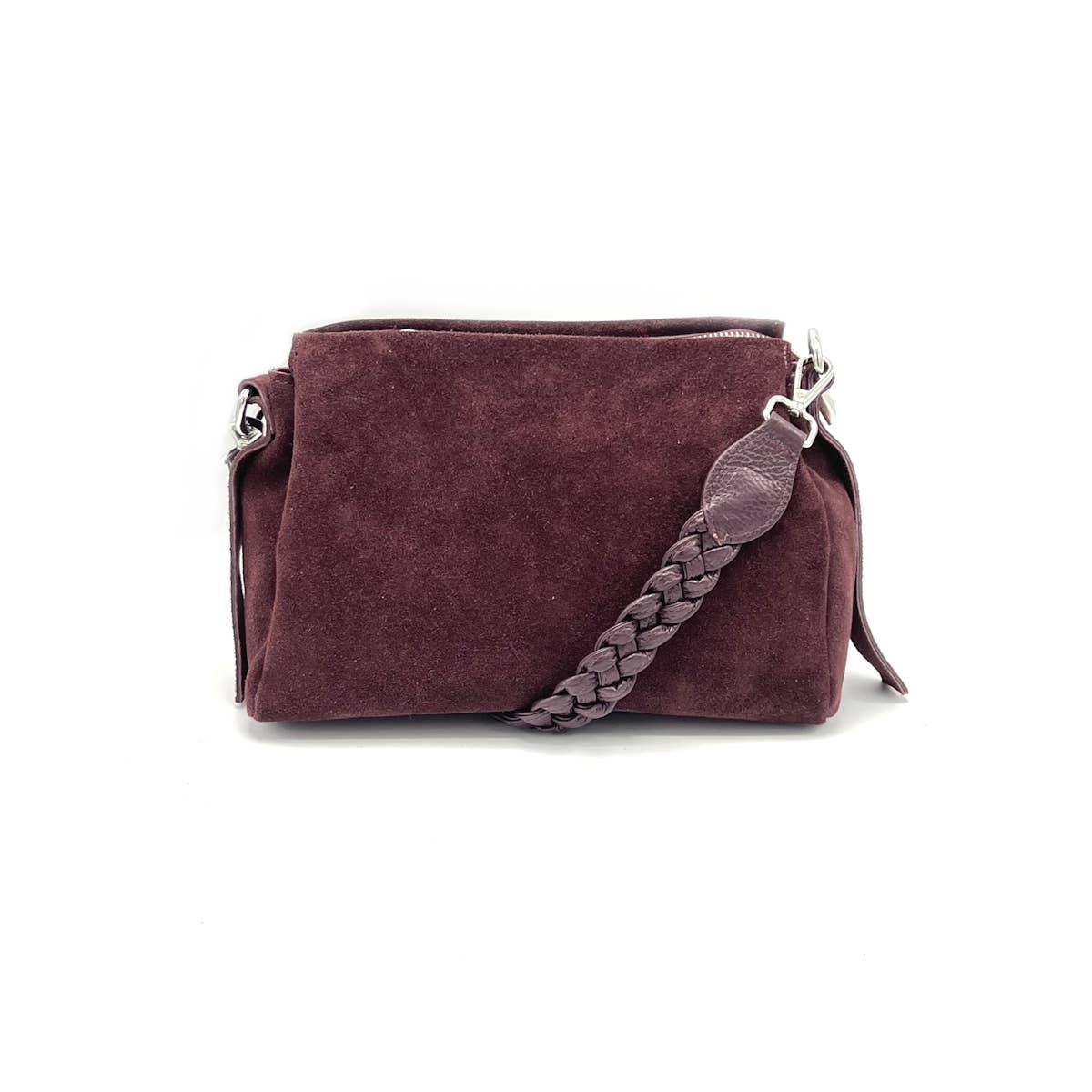 Suede leather shoulder bag, Made in Italy
