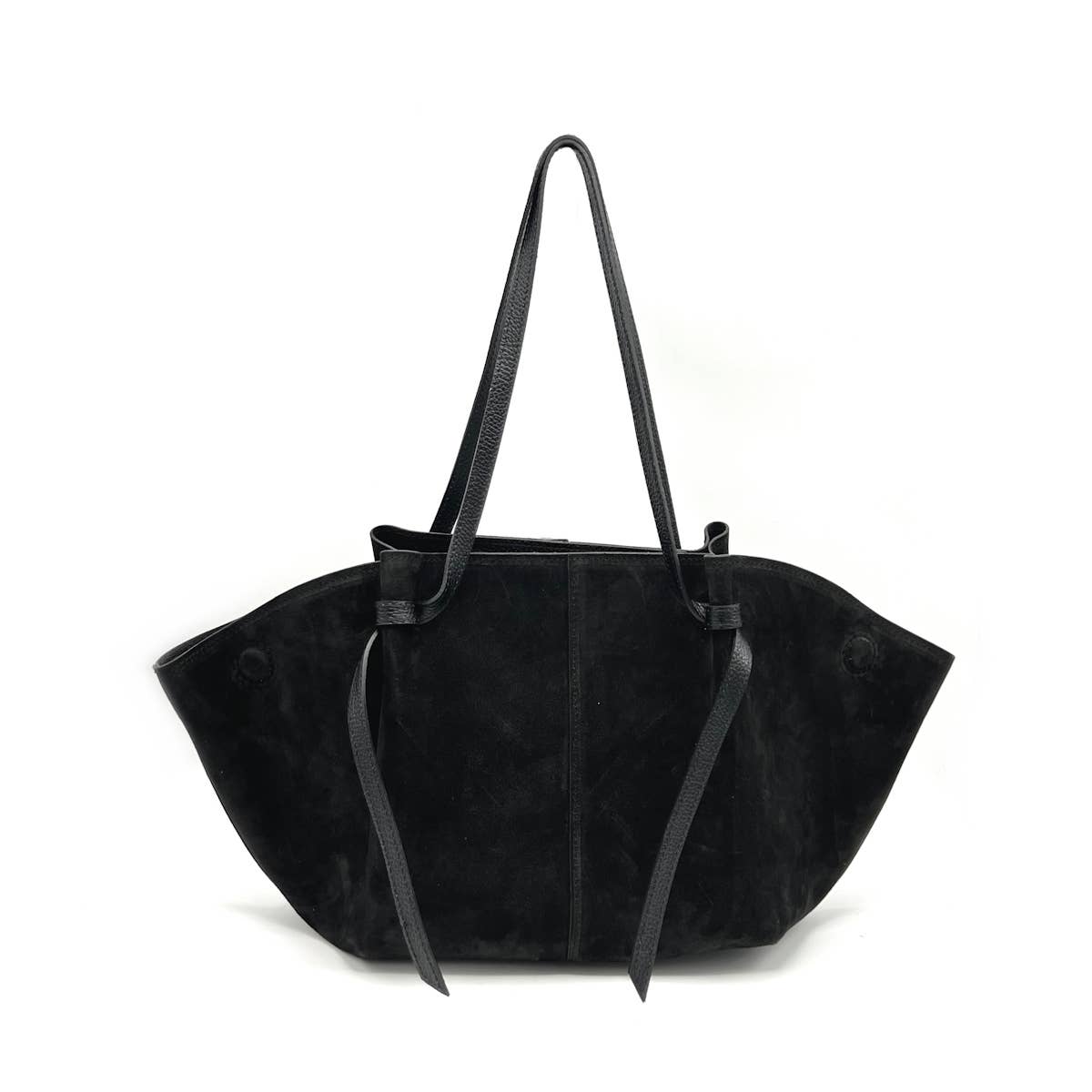 Suede leather shopping bag, Made in Italy
