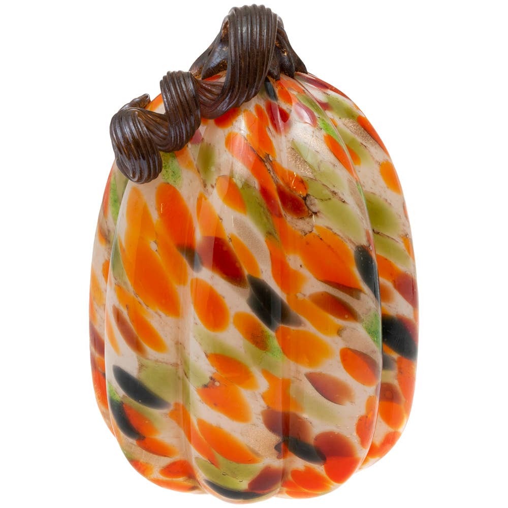 Orange Confetti Glass Pumpkin