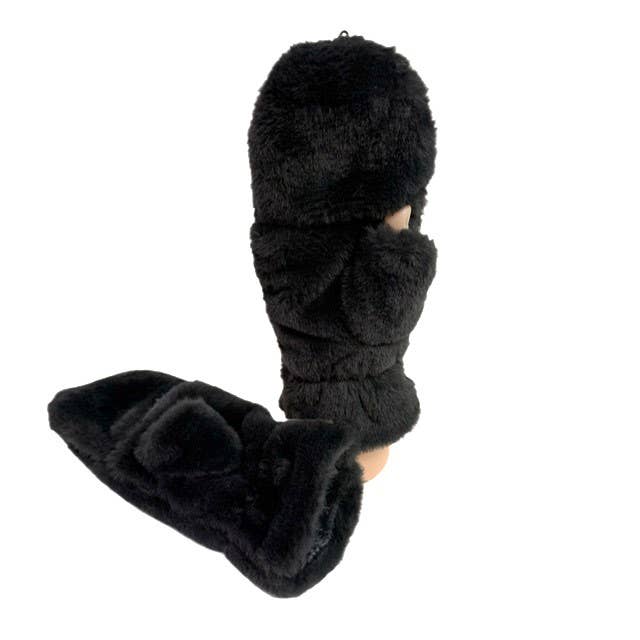 Faux Fur Two in One Mittens