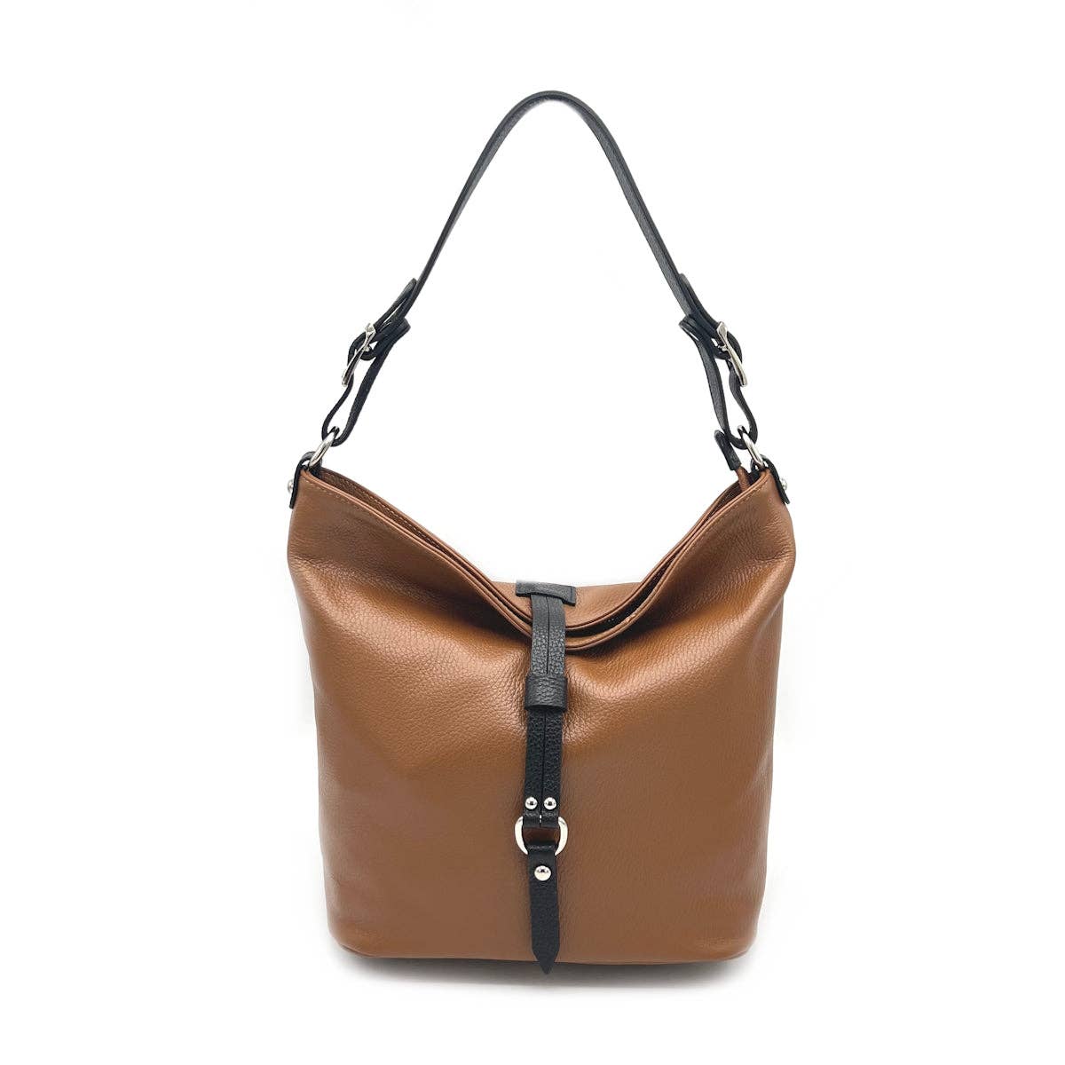 Genuine leather shoulder bag, Made in Italy