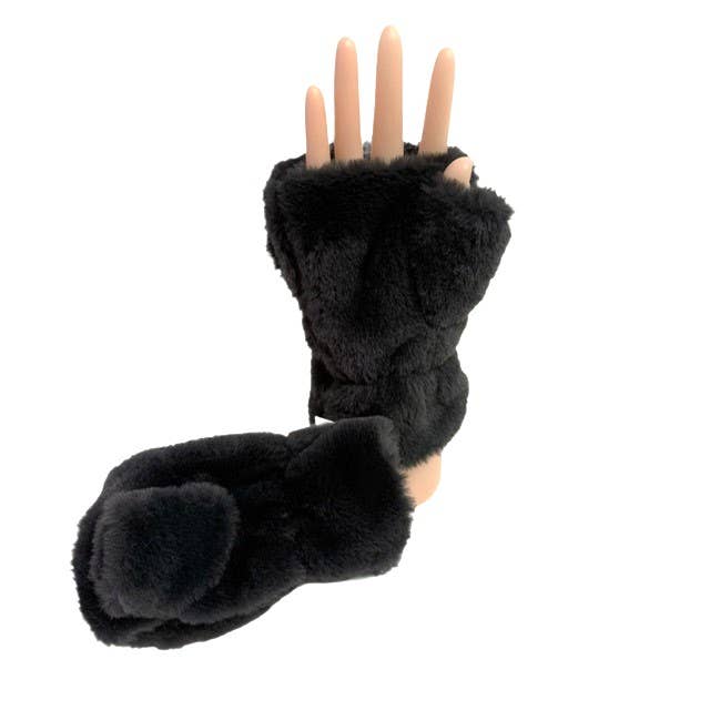 Faux Fur Two in One Mittens