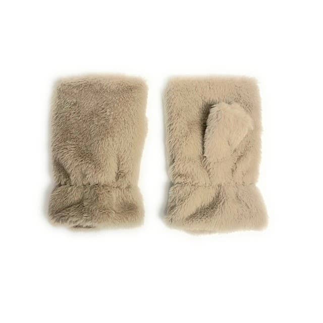 Faux Fur Half Finger Mittens
