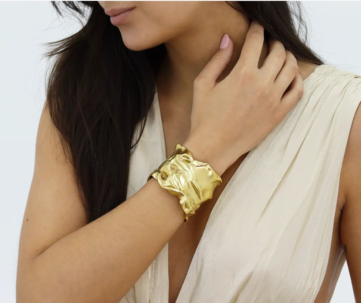 Crumpled Foil Cuff Bracelet