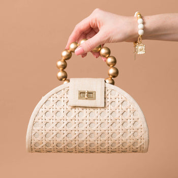 Woven Rattan Bella Statement Handbag