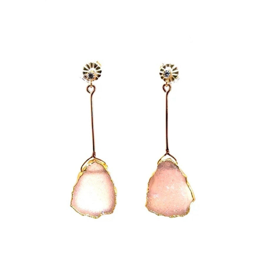Druzy Earrings with CZ Studs