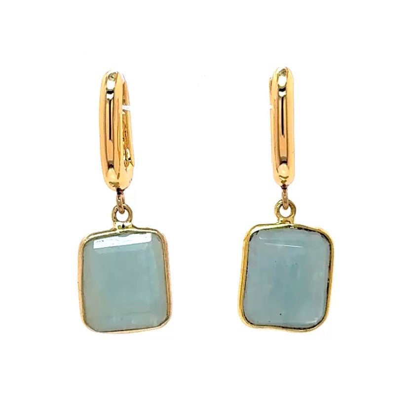 Rectangle Gem Drop with Rectangle Hoops