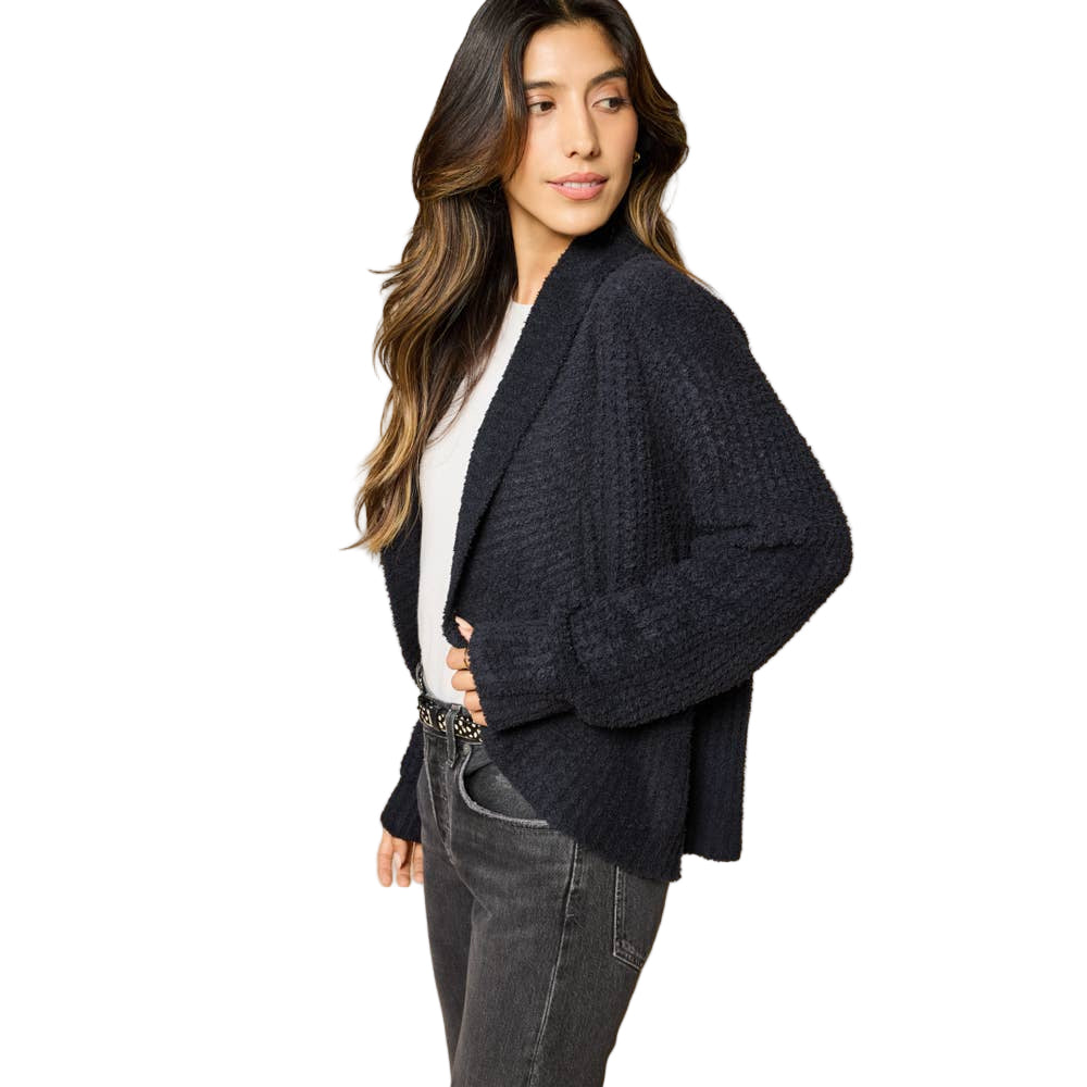 Waffle Marshmallow Cocoon Cardigan
