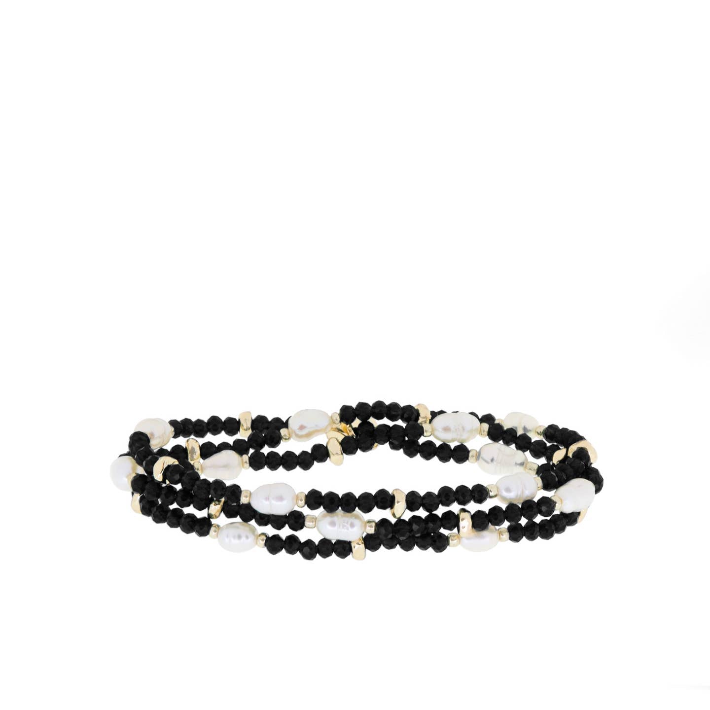 Crystal Beaded Pearl Stretch Bracelet