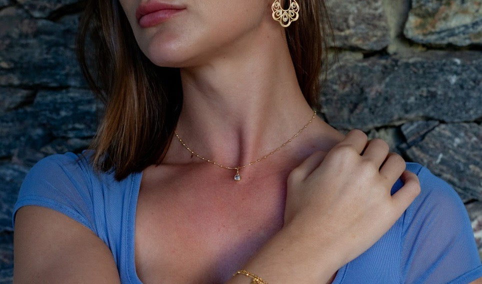 CZ Pendant Layering Necklace