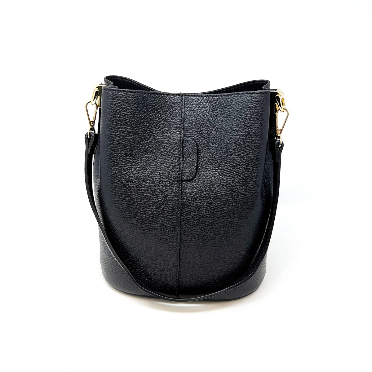 Leather Bucket Bag - Black