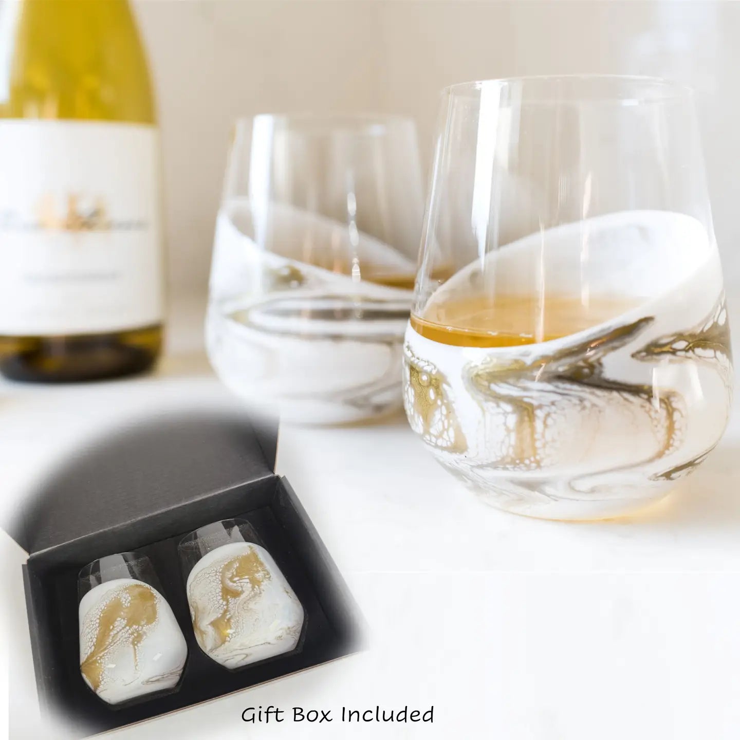 Resin Accented Wine and Entertaining Glasses - Set of 2