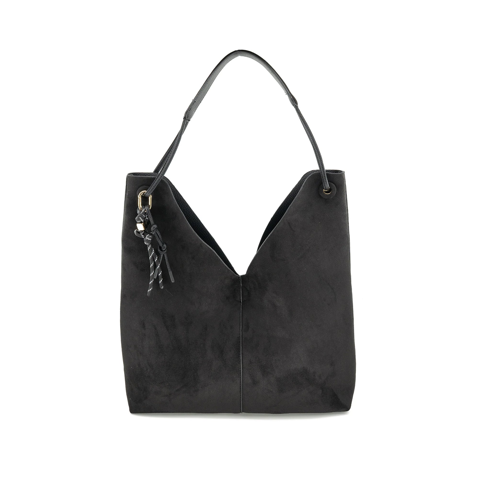 Luna Reversible Faux Suede Shoulder Bag