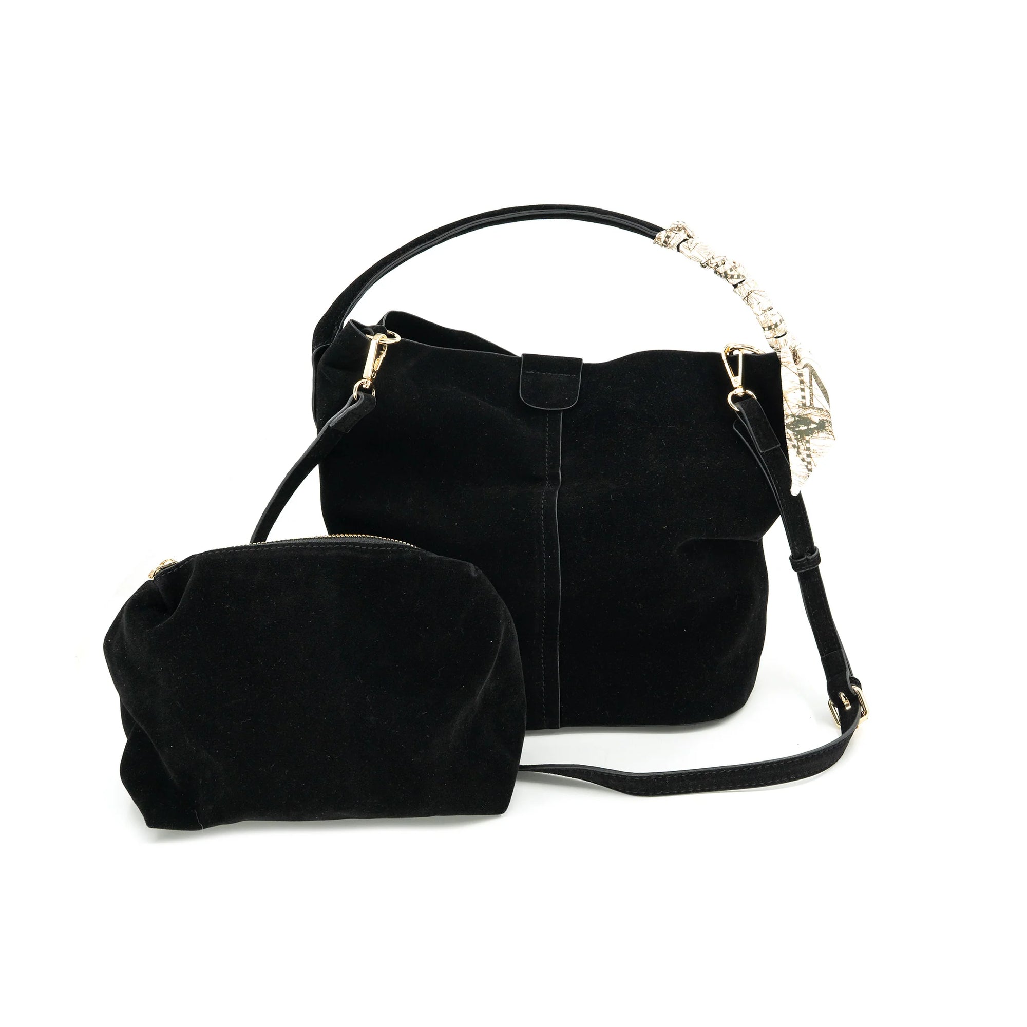 Sienna Faux Suede Bucket Bag
