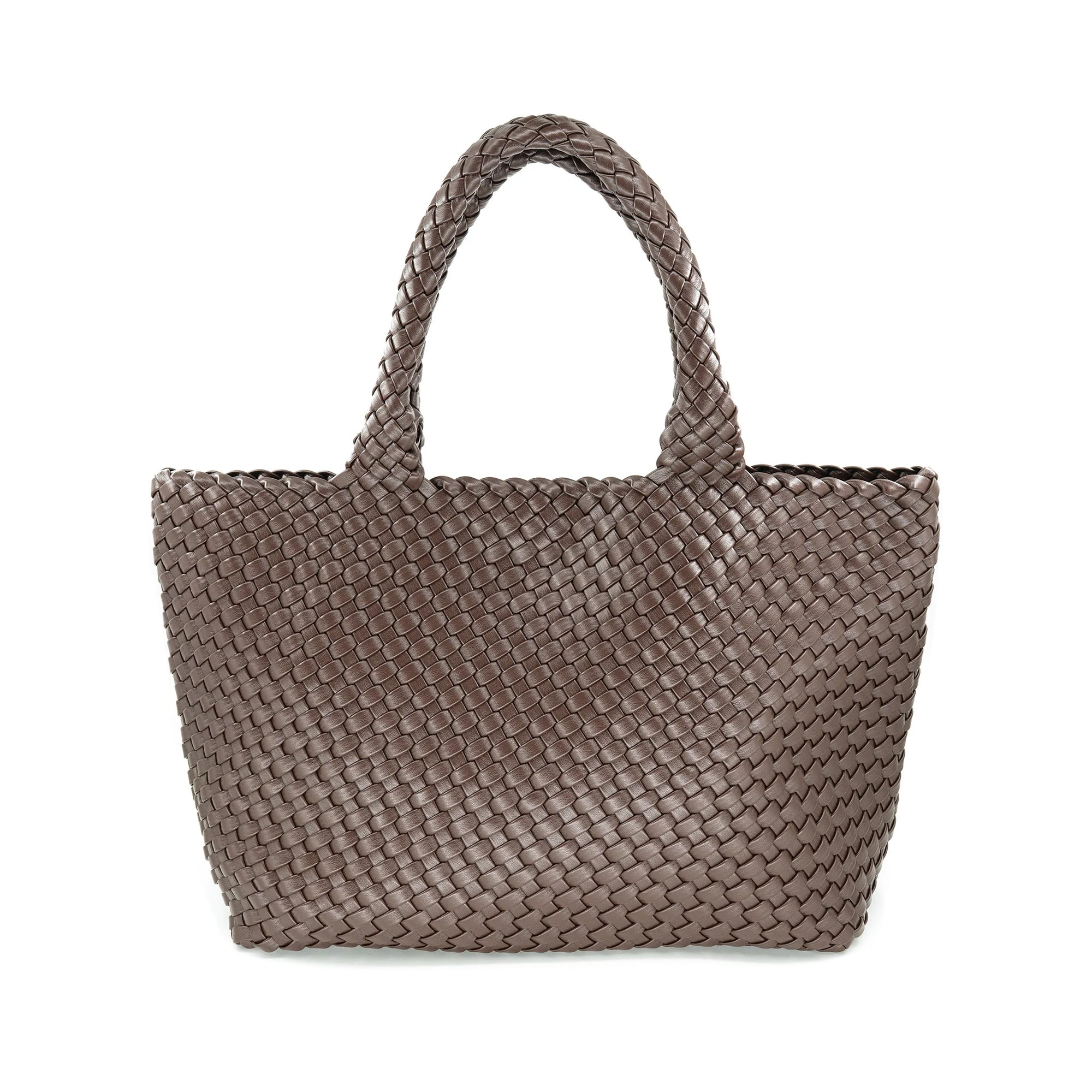 Aria Woven Vegan Leather Tote Bag