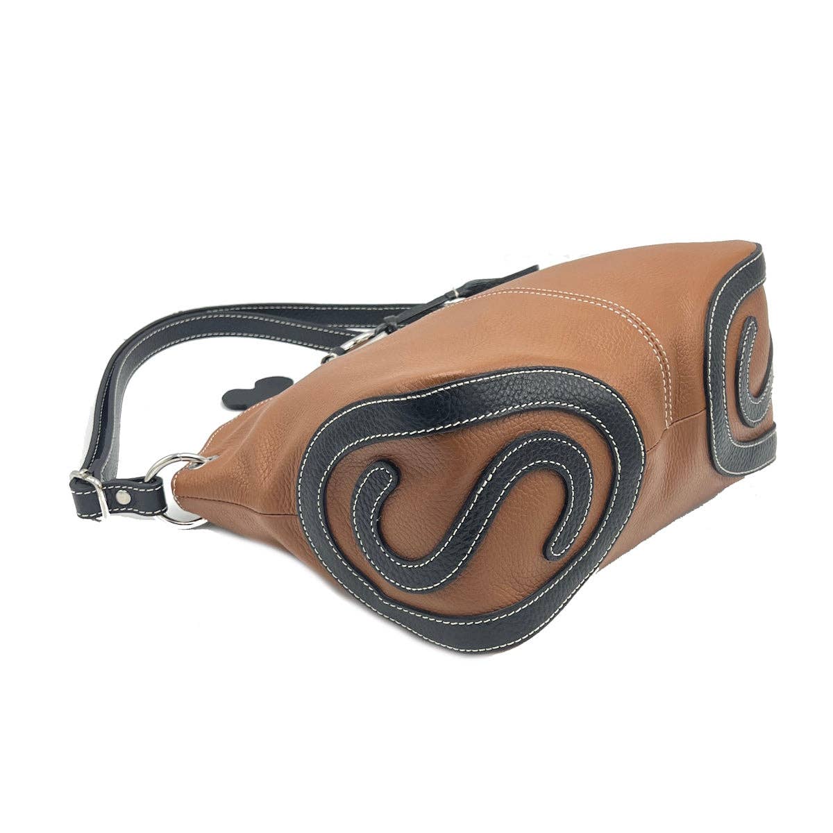 Genuine leather shoulder bag, Made in Italy