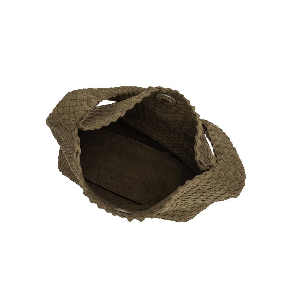 Johanna Pine Suede Recycled Vegan Shoulder Bag