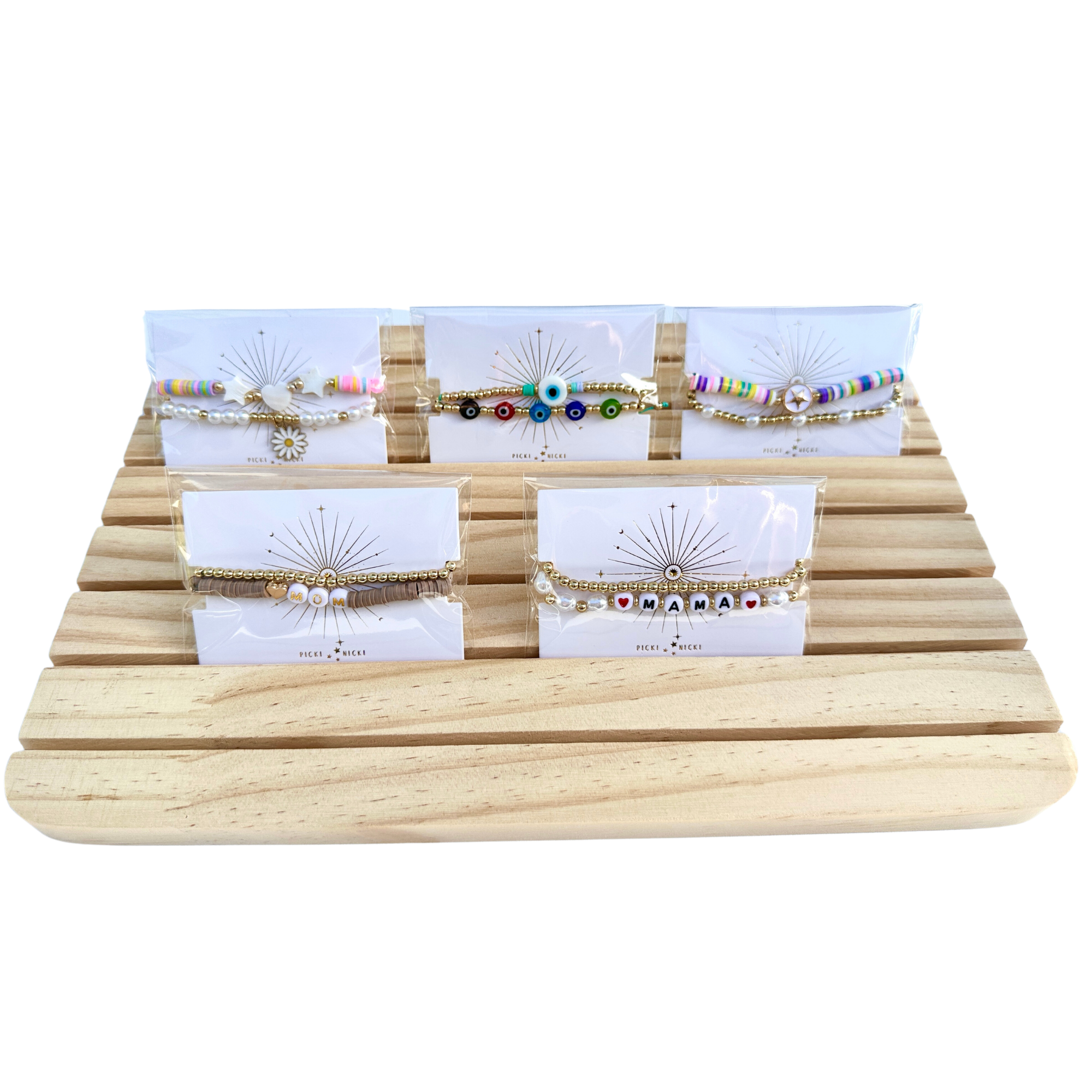 Evil Eye and Gold Beaded Bracelet Sets