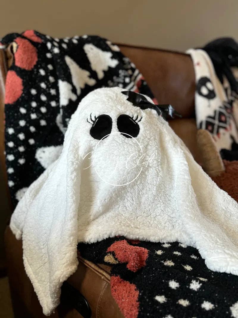 Halloween Sherpa Pillow - Ghost