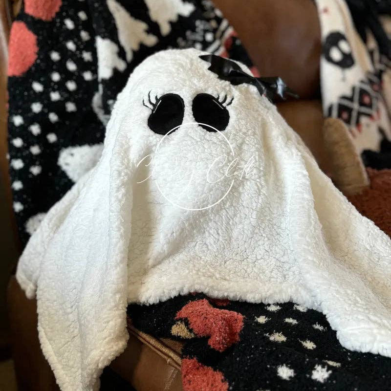Halloween Sherpa Pillow - Ghost