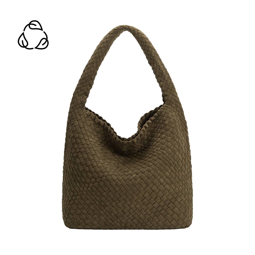 Johanna Pine Suede Recycled Vegan Shoulder Bag
