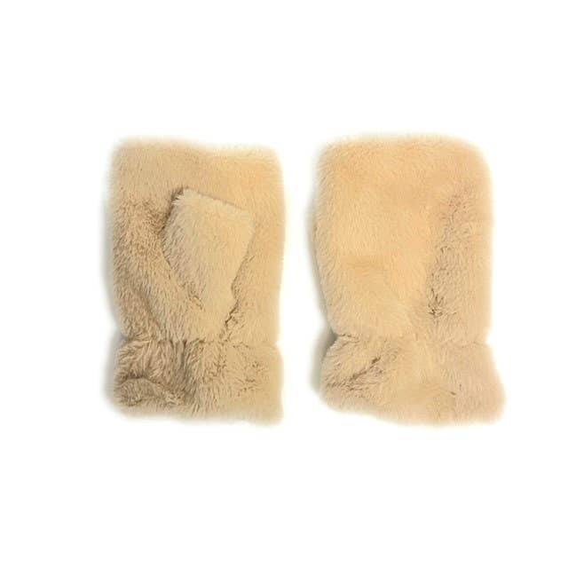 Faux Fur Half Finger Mittens