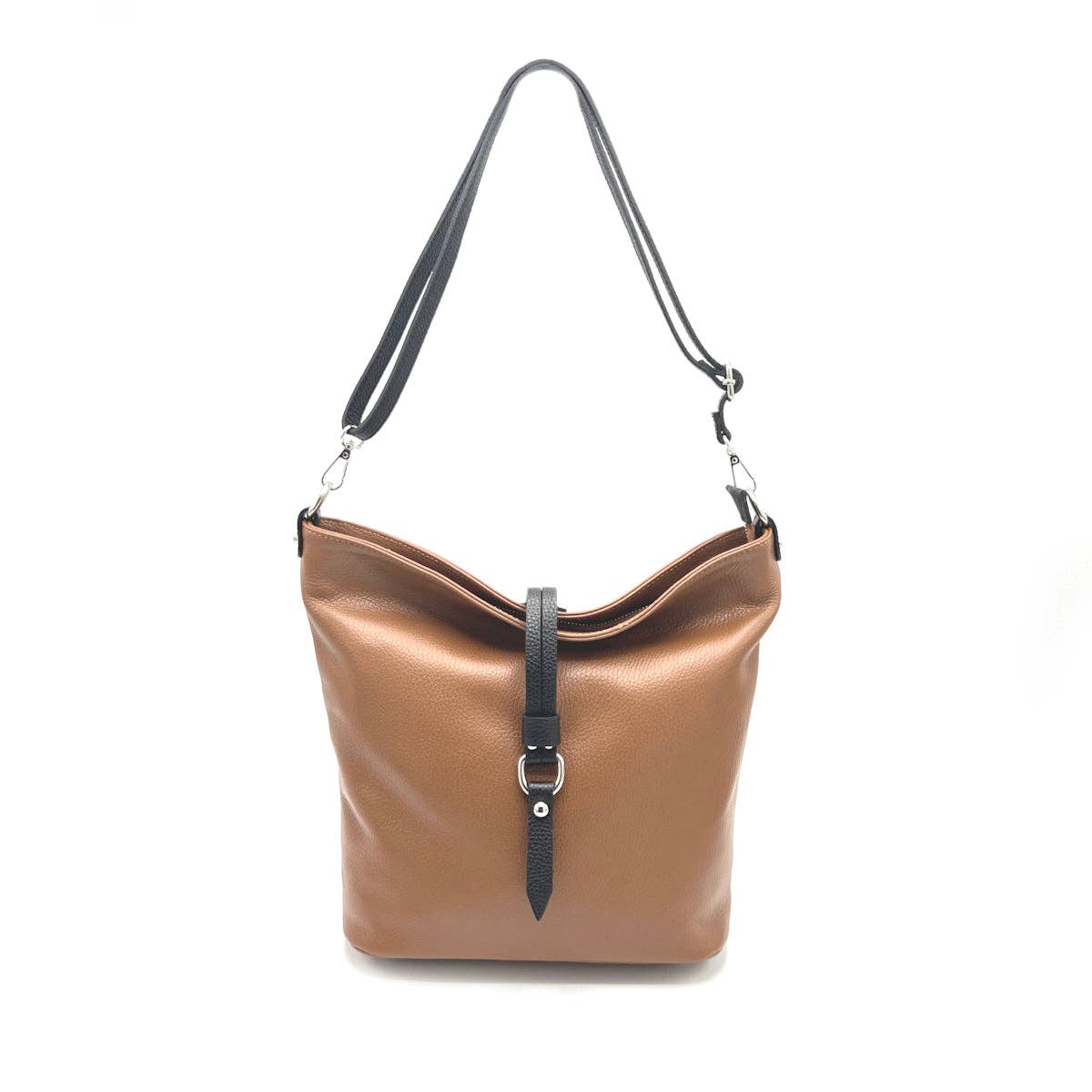 Genuine leather shoulder bag, Made in Italy