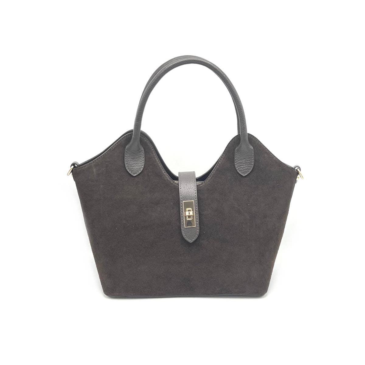 Suede leather tote bag, Made in Italy