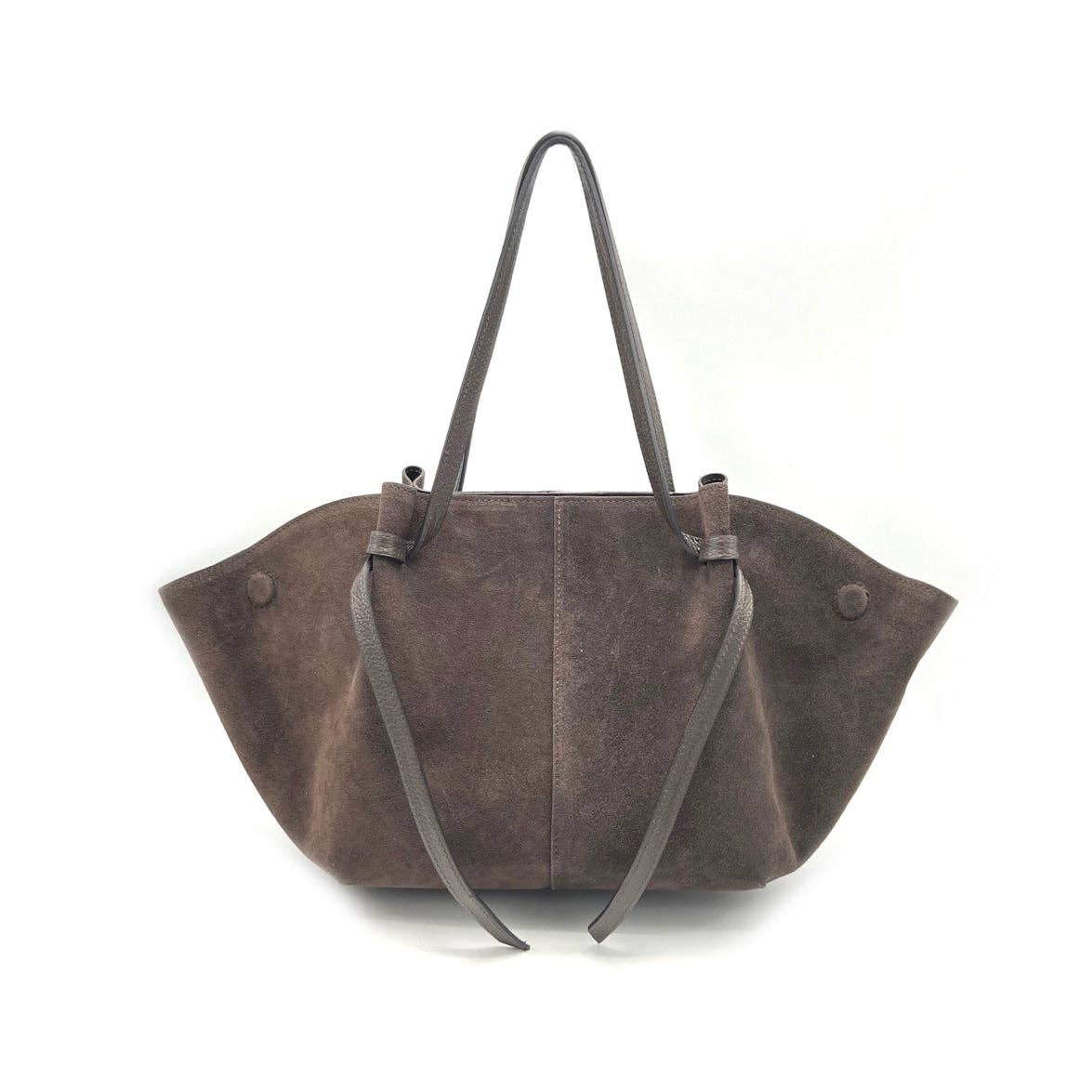 Suede leather shopping bag, Made in Italy