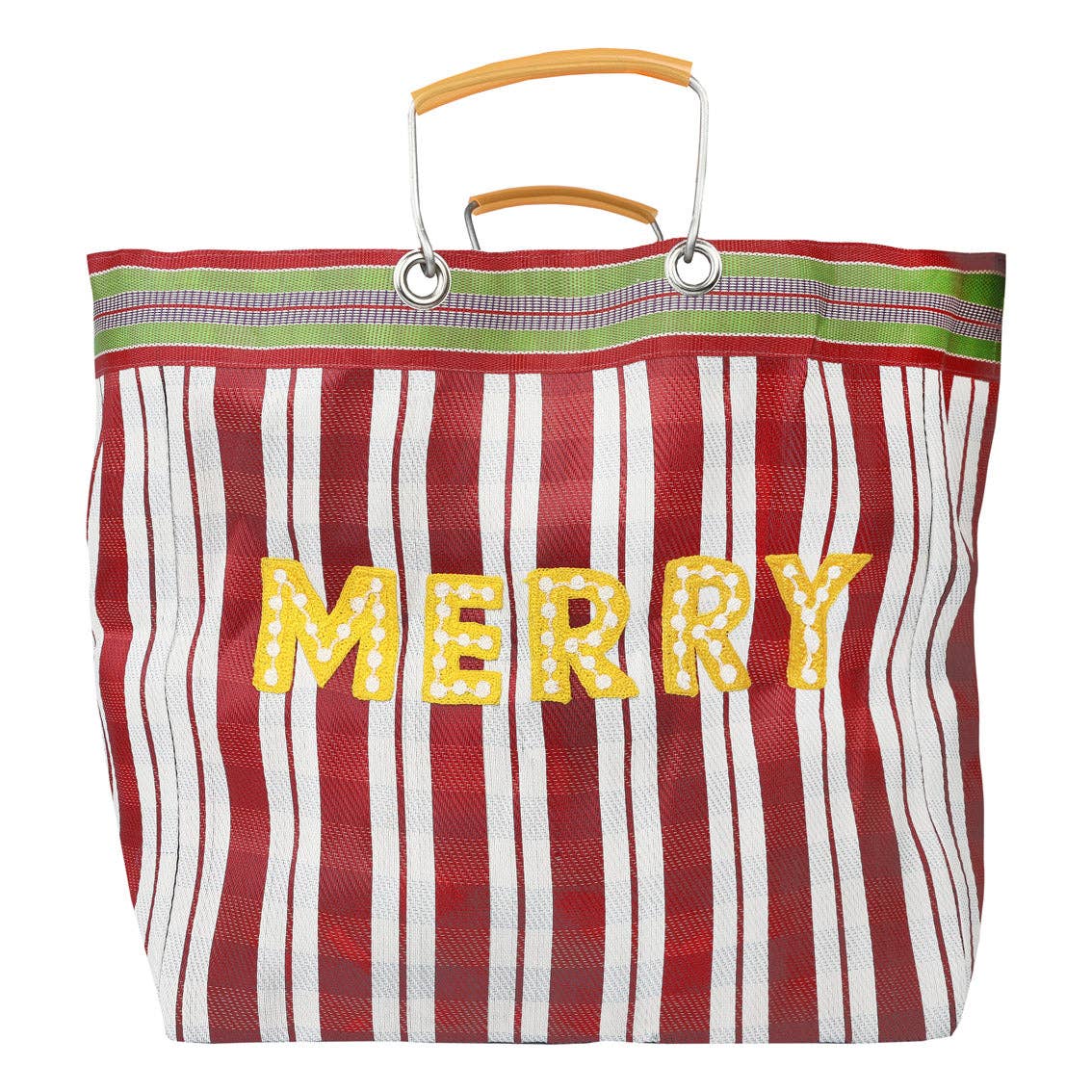 Recycled Plastic "Merry" Tote Bag | Christmas Bag |