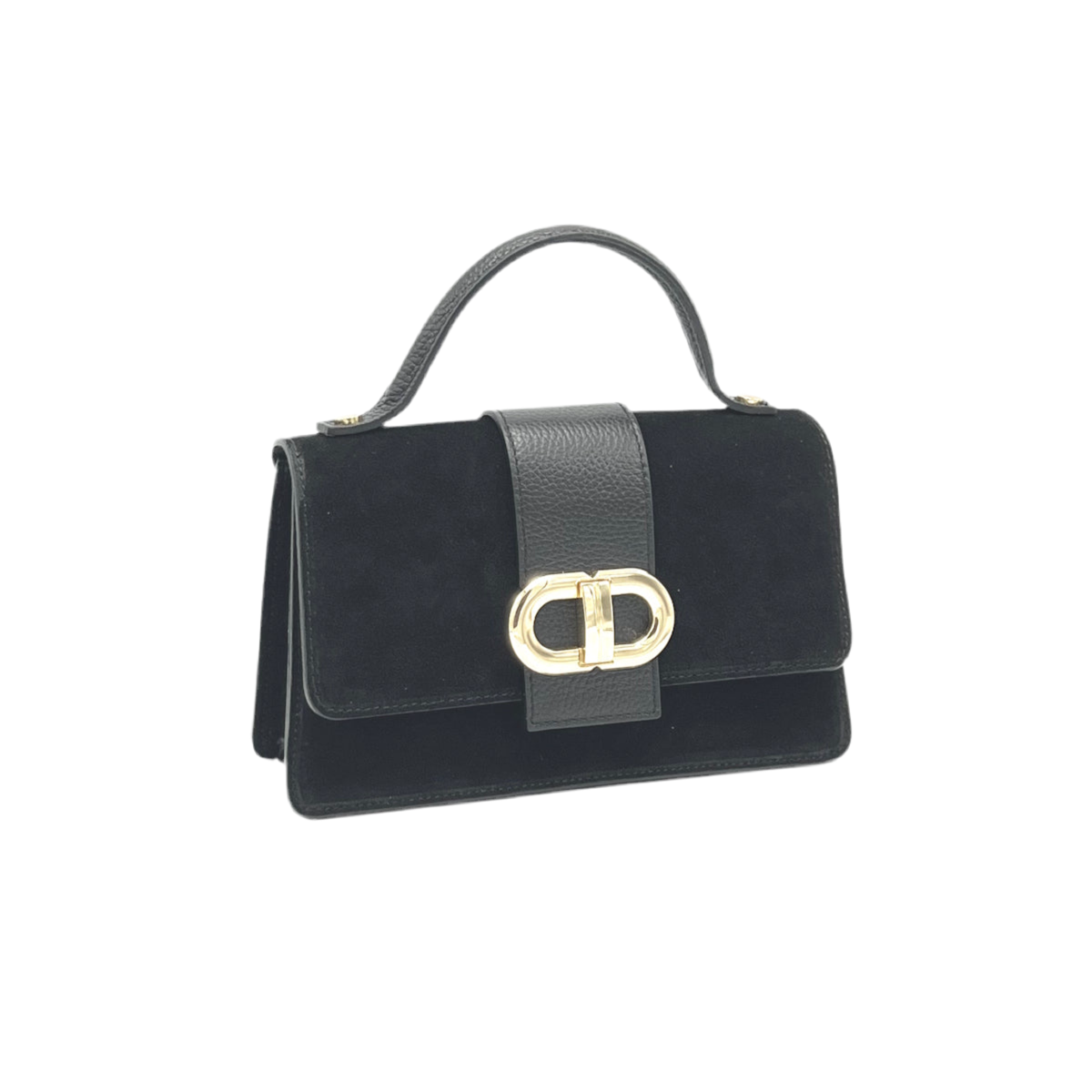 Italian Suede Leather Clutch Bag with Chain