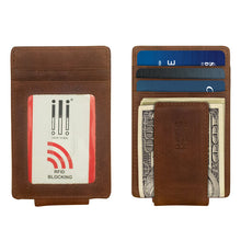 Load image into Gallery viewer, Leather Magnet Money Clip Card Holder
