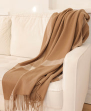 Load image into Gallery viewer, Frame Woven Throw - Camel/White

