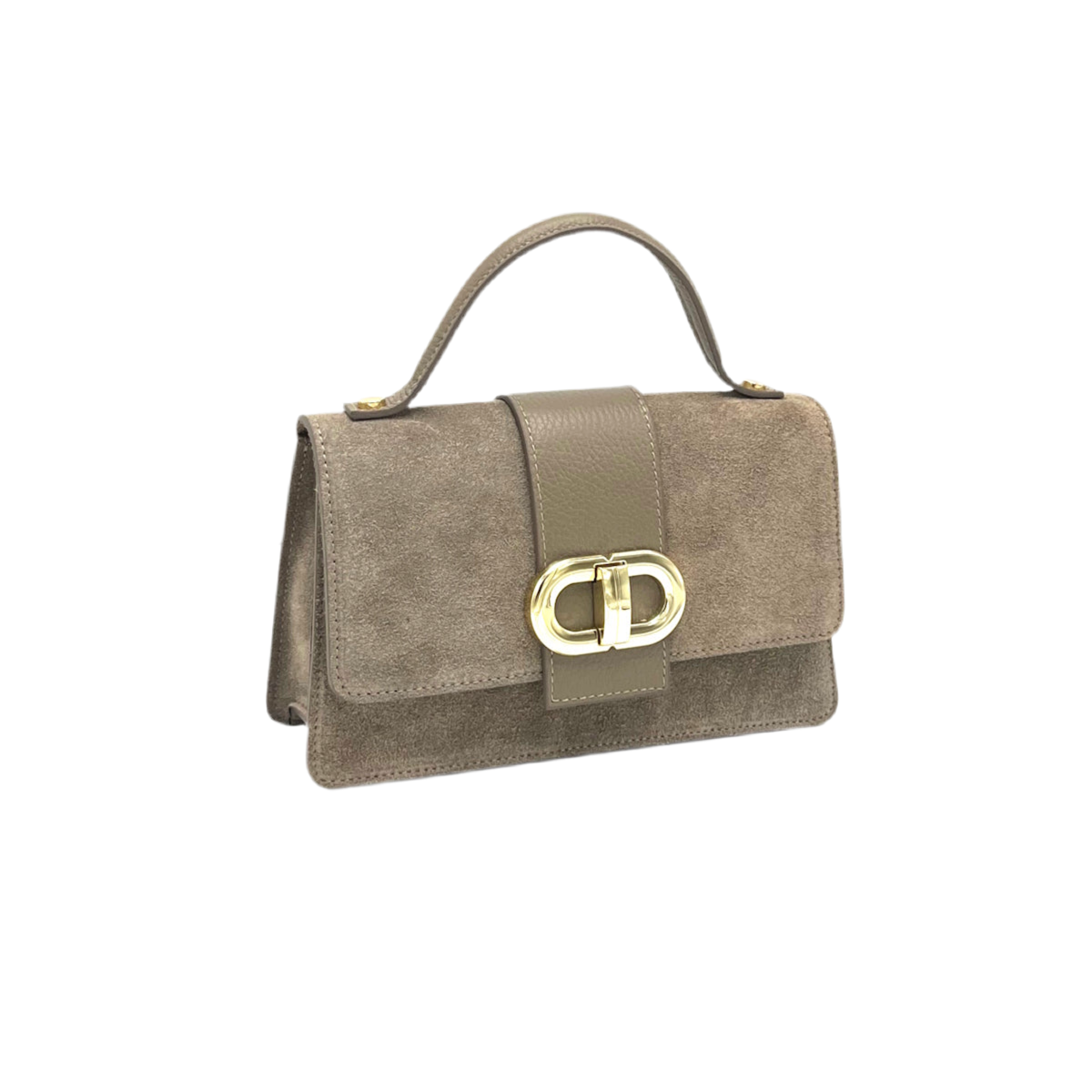Italian Suede Leather Clutch Bag with Chain