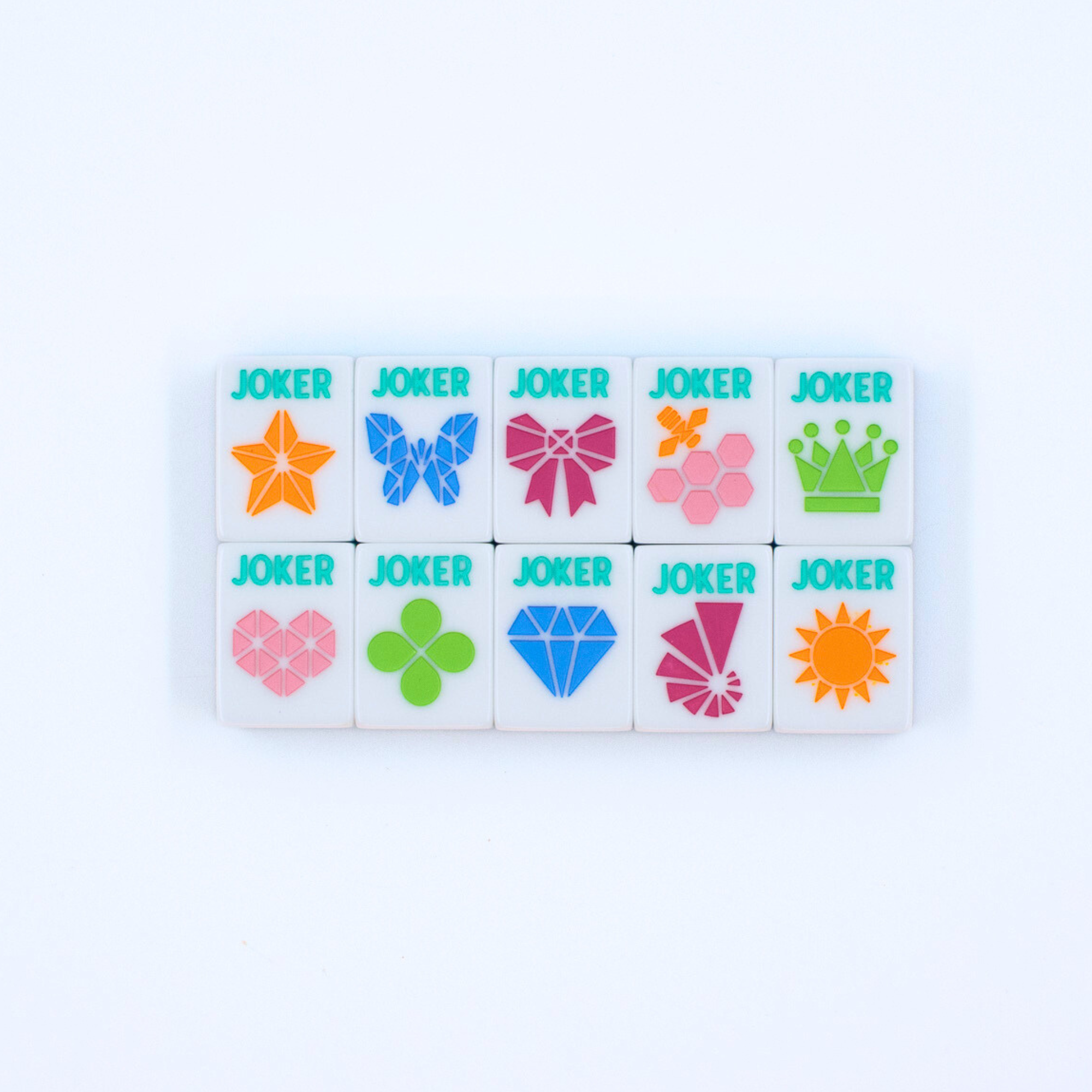 Crystal Prism Pink | Mahjong Tile Set with Bold Angles and Vibrant Vibes