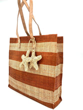 Load image into Gallery viewer, Starfish Straw Bag with Crochet Starfish Charm Embellishment
