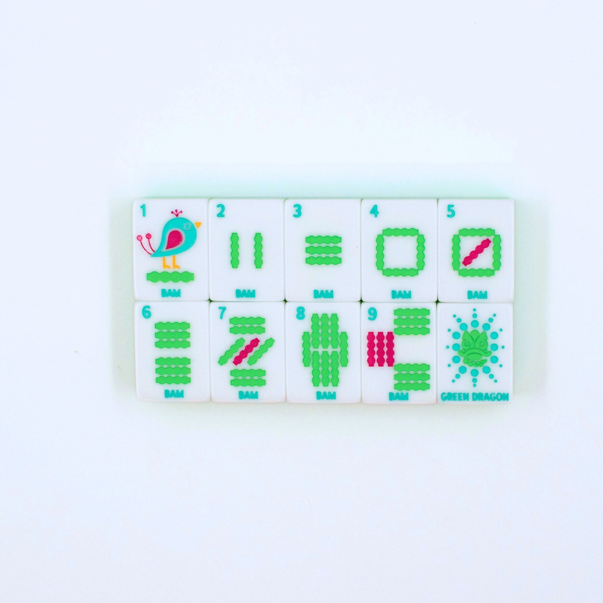 Crystal Confetti Lemon-Lime | Mahjong Tile Set with a Sprinkle of Color