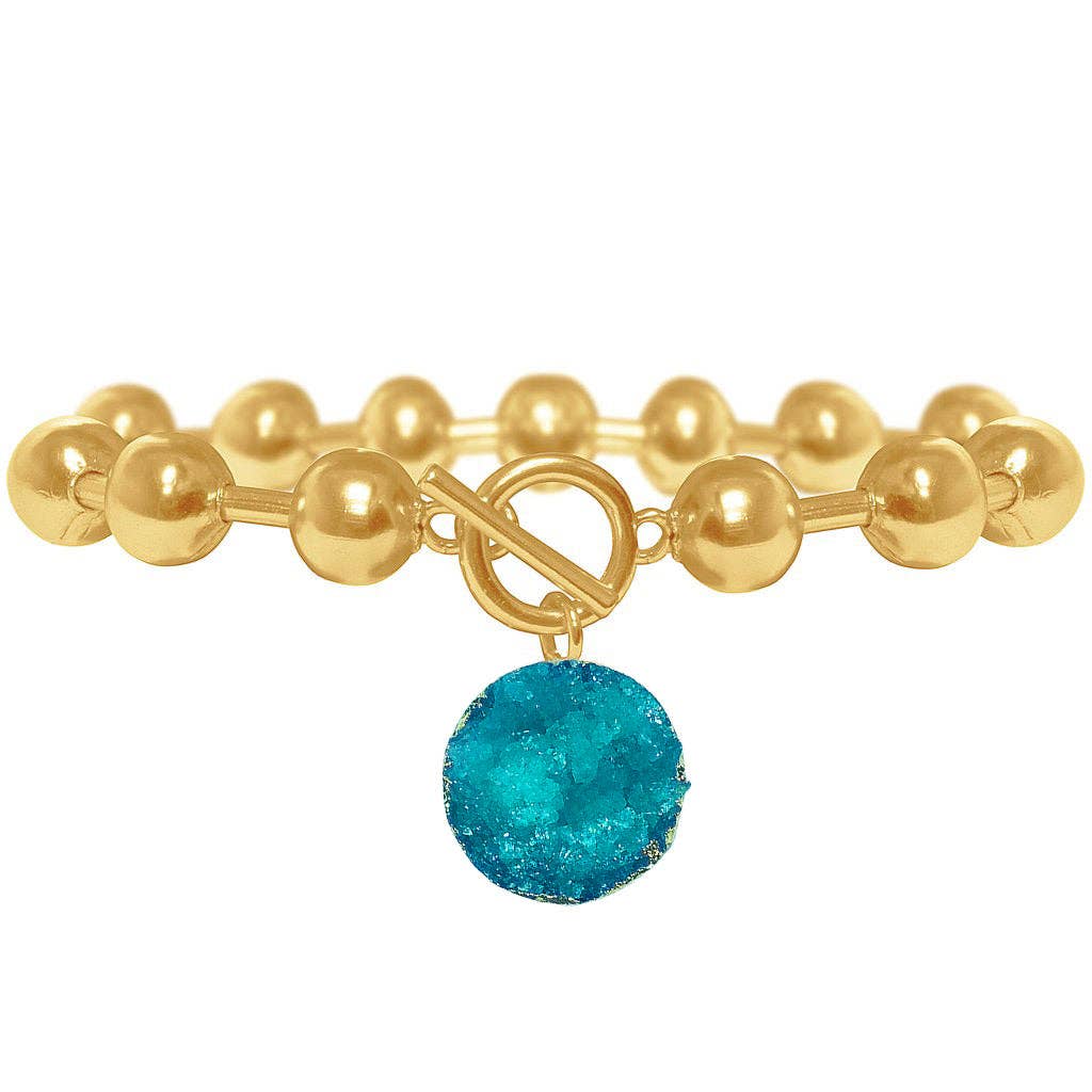 Chain Bracelet with Druzy Charm