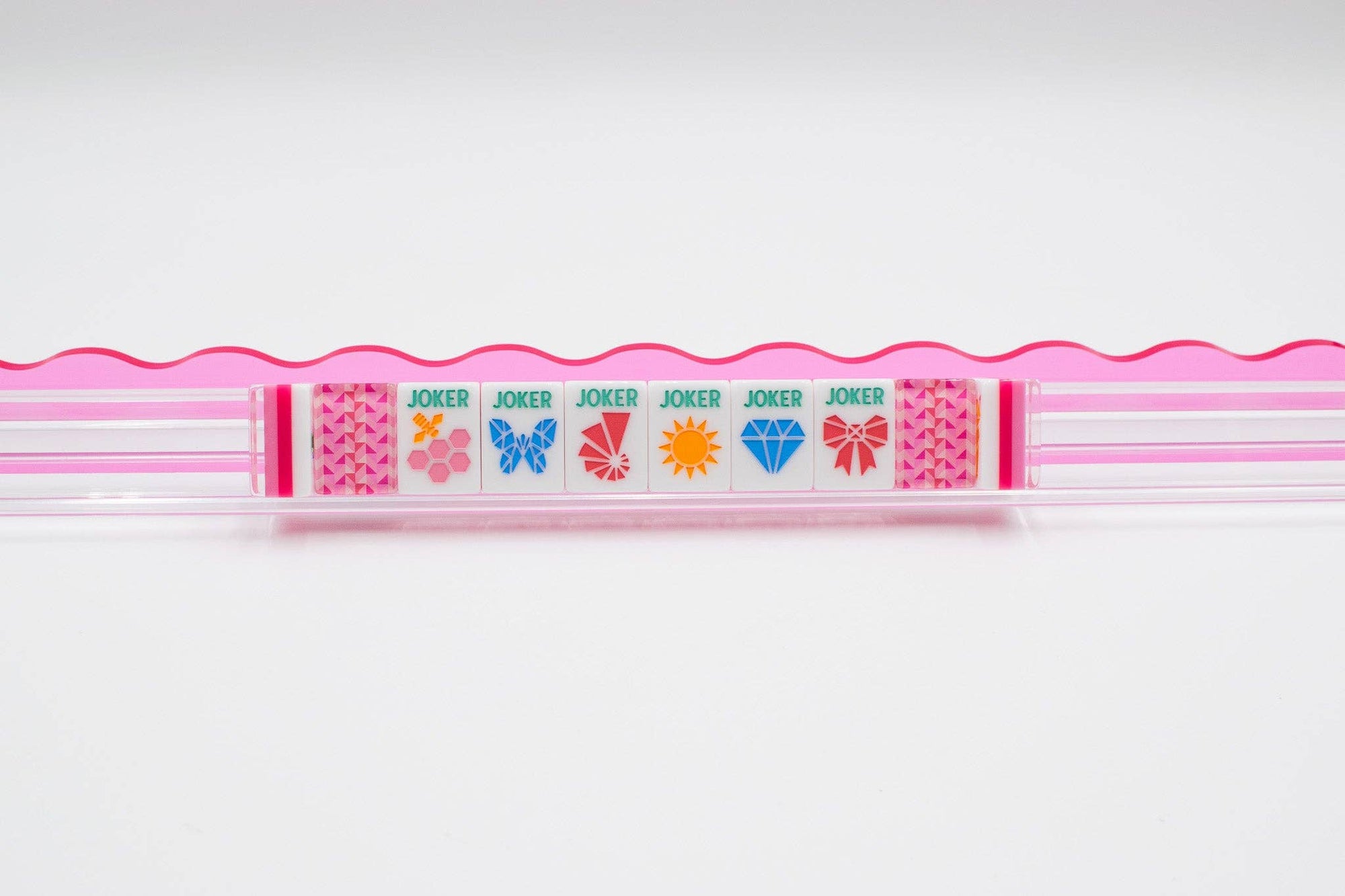 Crystal Prism Pink | Mahjong Tile Set with Bold Angles and Vibrant Vibes