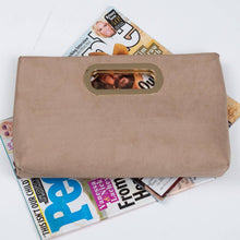 Load image into Gallery viewer, Top Handle Suede Clutch
