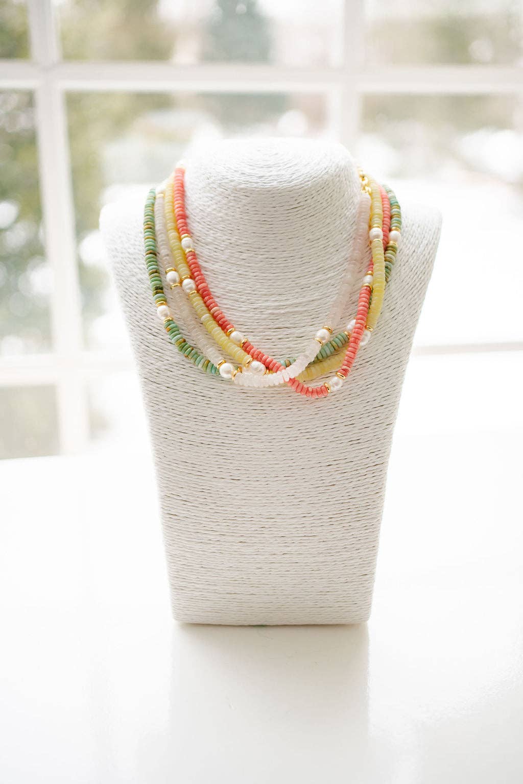 Jenny - Quartz Beaded Necklace with freshwater Pearls